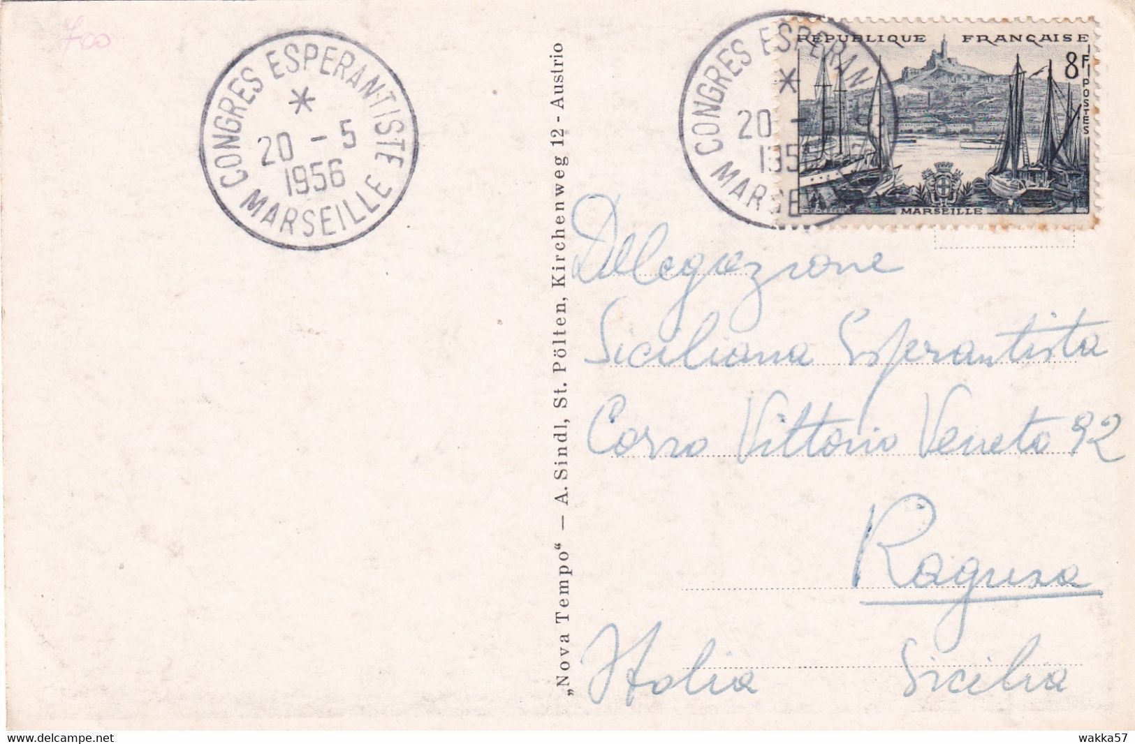 M700 - Esperanto - Postcard - Congres Esperantiste Marseille - 20-05-1956 - F.g. Vg. - Esperanto