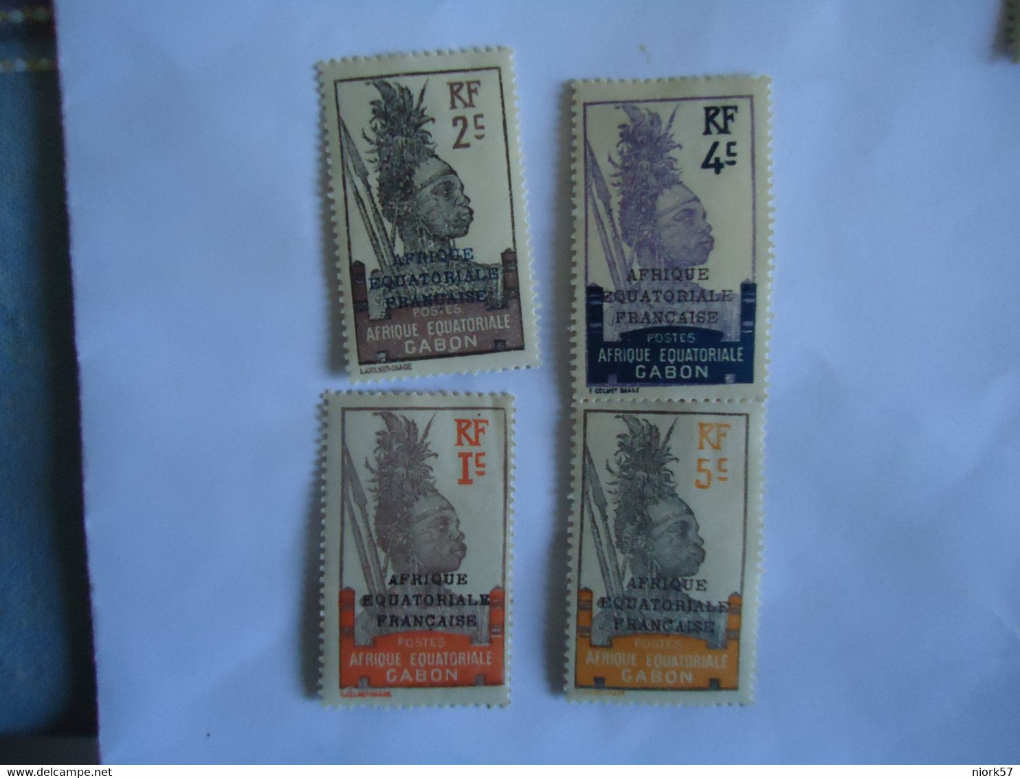 GABON  FRANCE  COLONIES MLN  4 STAMPS     1924 MEN - Sonstige & Ohne Zuordnung