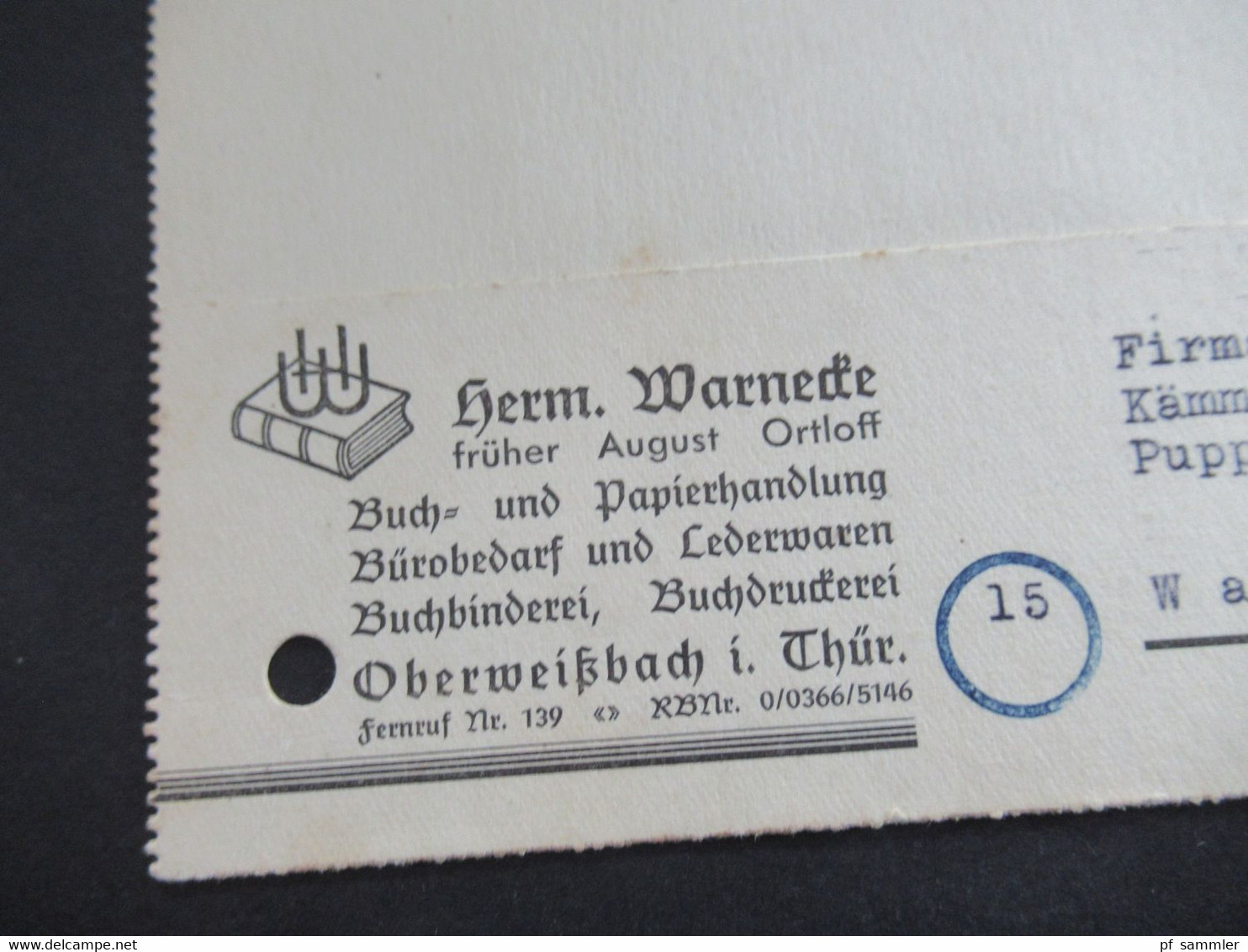 SBZ 1.10.1945 Violetter Ra1 Gebühr Bezahlt Und Tagesstempel Oberweißbach Inhalt Puppen Zum Weihnachtsgeschäft - Other & Unclassified