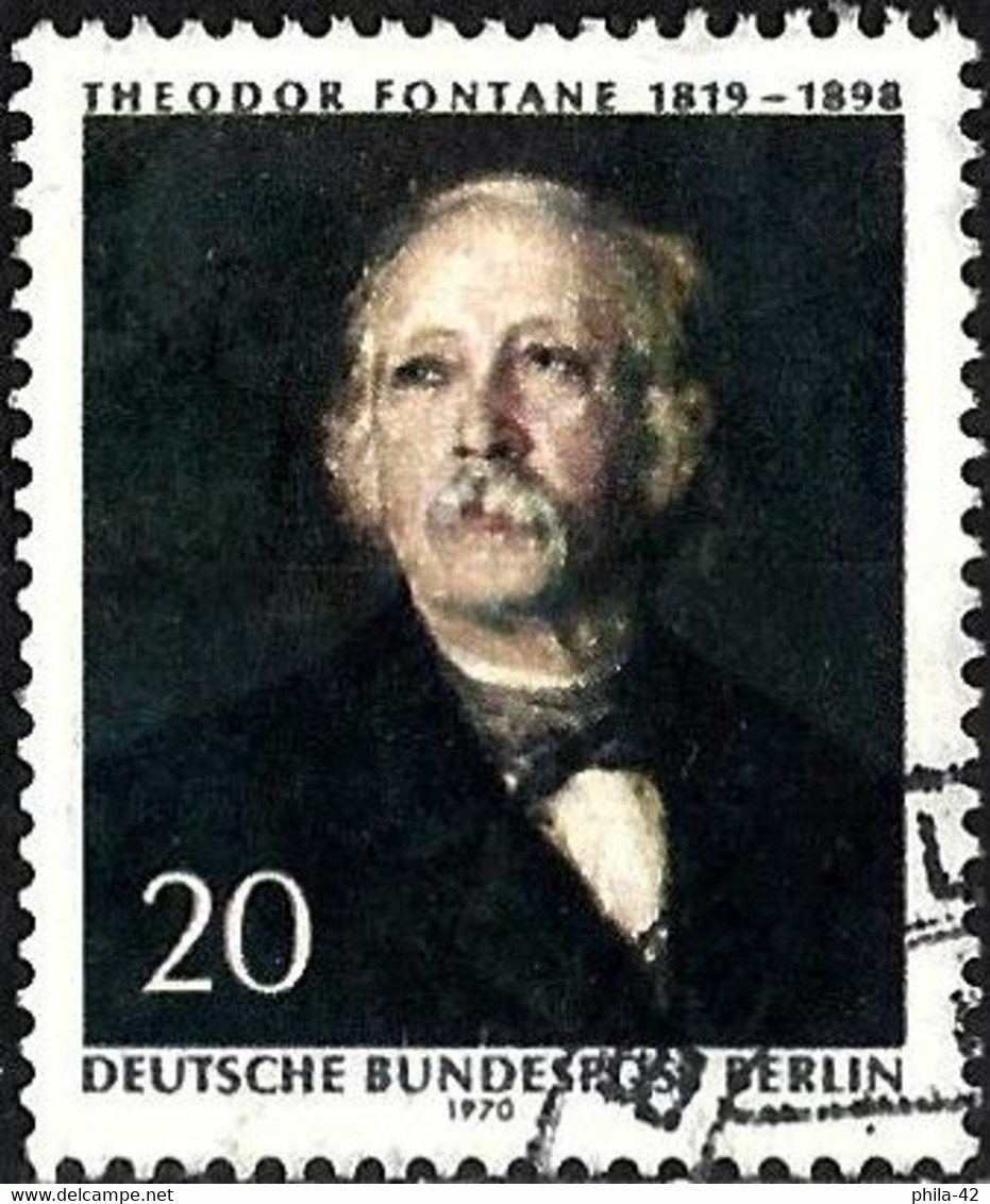 Germany (Berlin) 1970 - Mi 353 - YT 328 ( Theodor Fontane, Writer ) - Ecrivains