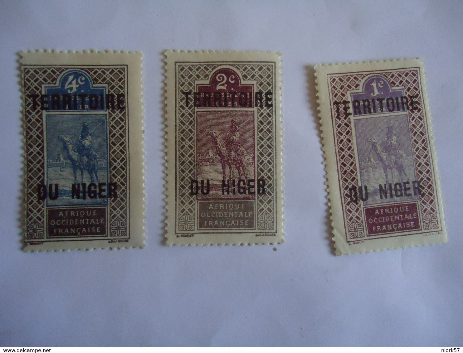 NIGER FRANCE  COLONIES 1 MLN  2 MNH  3 STAMPS 1921CAMELS - Andere & Zonder Classificatie