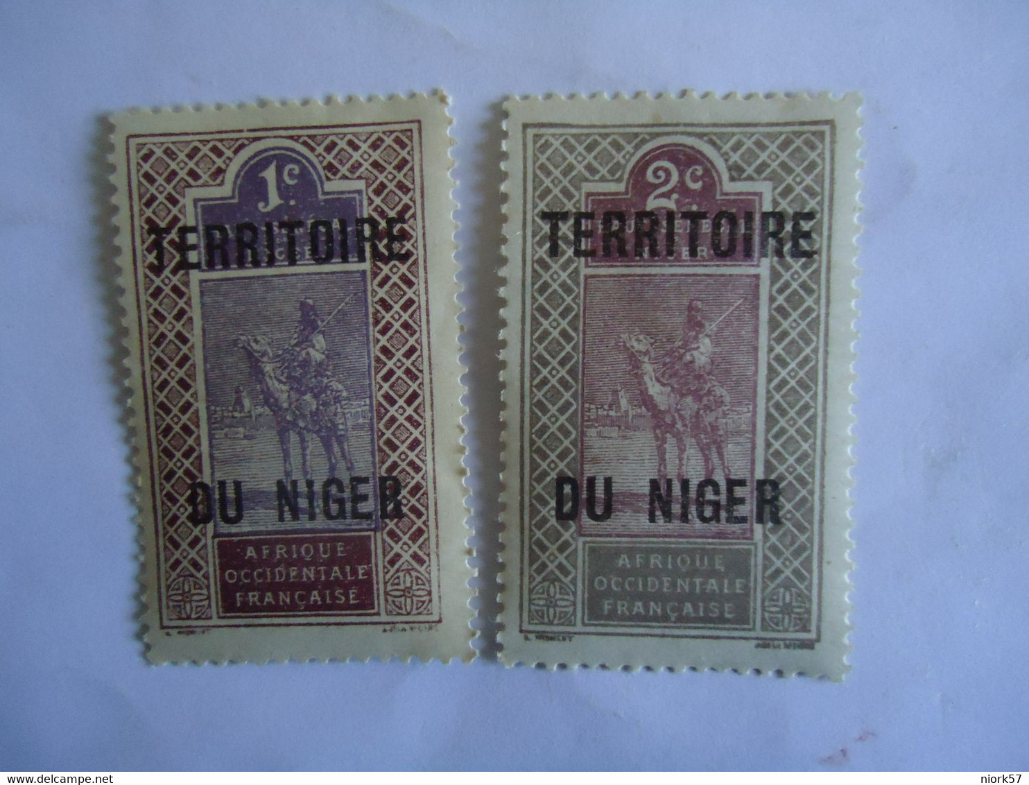 NIGER FRANCE  COLONIES  MLN 2 STAMPS 1921 CAMELS - Other & Unclassified