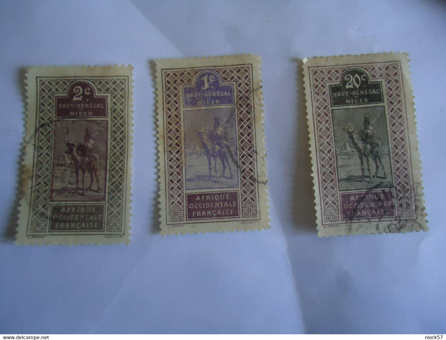 NIGER FRANCE  COLONIES  USED  3  STAMPS 1921 CAMELS   WITH POSTMARK - Other & Unclassified