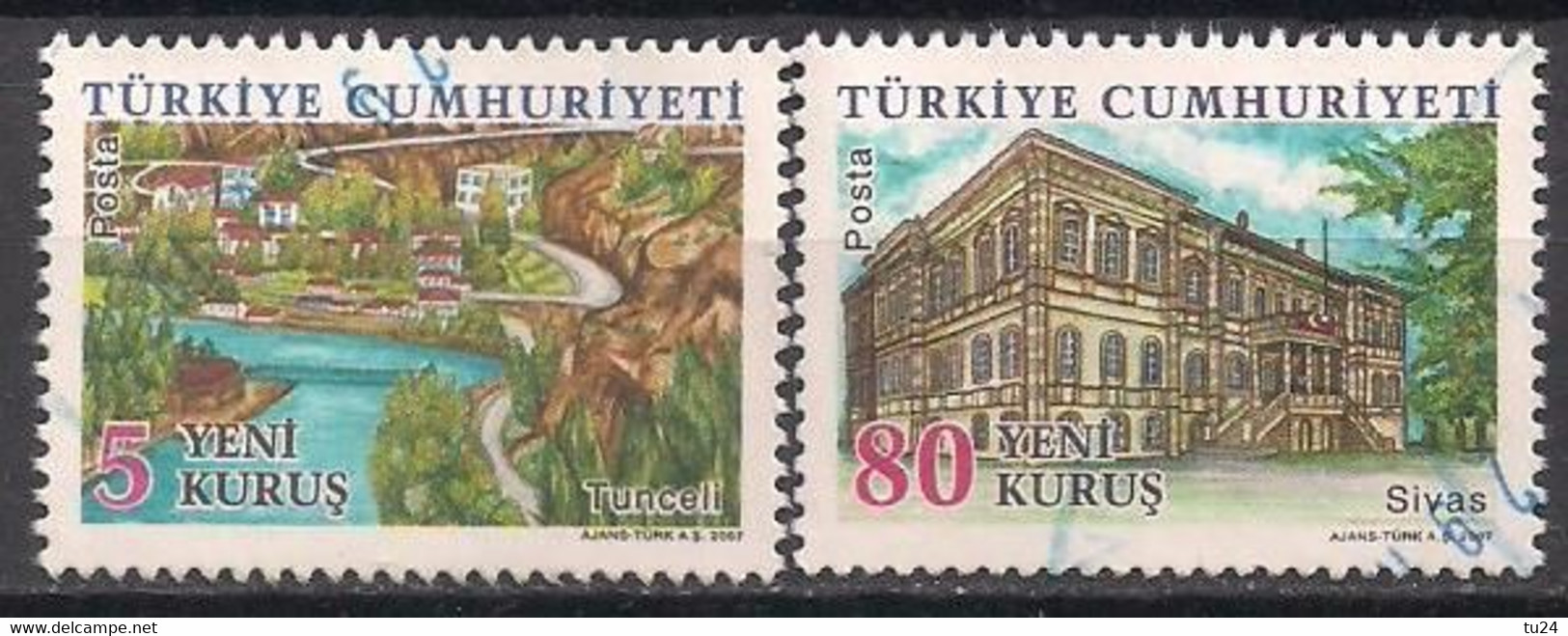 Türkei  (2007)  Mi.Nr.  3632 + 3636  Gest. / Used  (1cs11) - Gebraucht