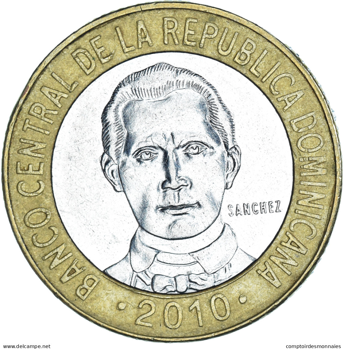 Monnaie, République Dominicaine, 5 Pesos, 2010 - Dominikanische Rep.