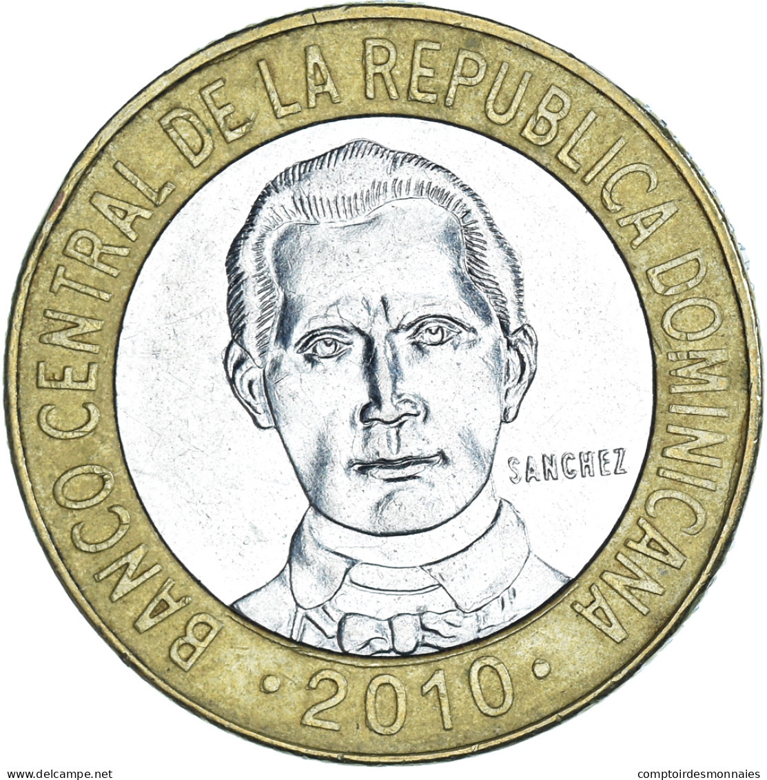 Monnaie, République Dominicaine, 5 Pesos, 2010 - Dominicaanse Republiek