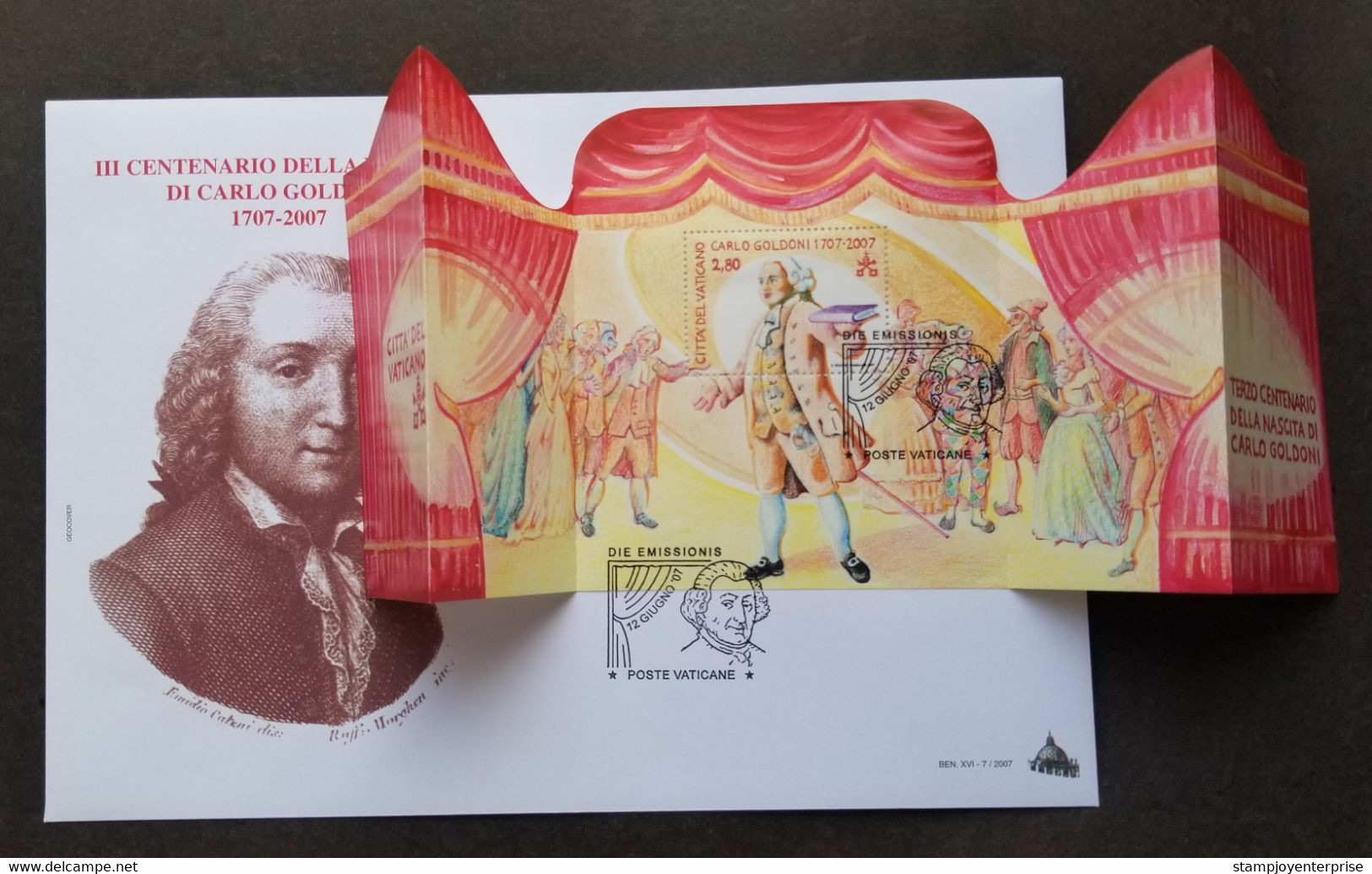 Vatican Theatre 2007 Art Movie Opera (FDC) *odd Shape *unusual - Cartas & Documentos