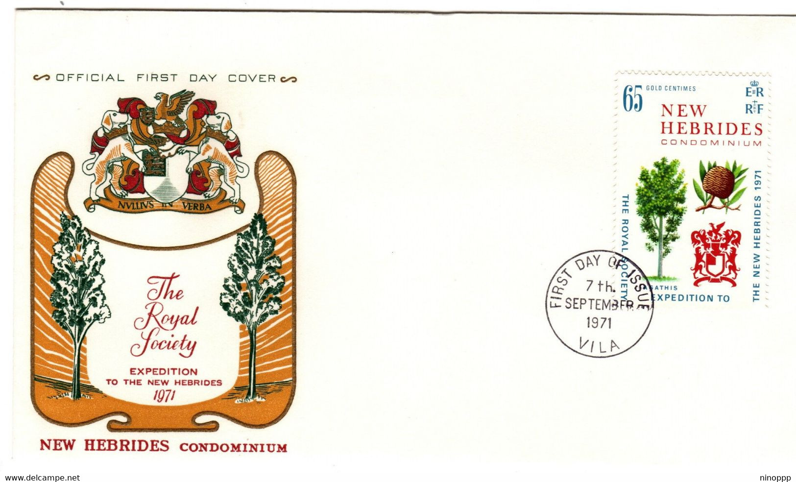 New Hebrides 1971 The Royal Society, First Day Cover - FDC
