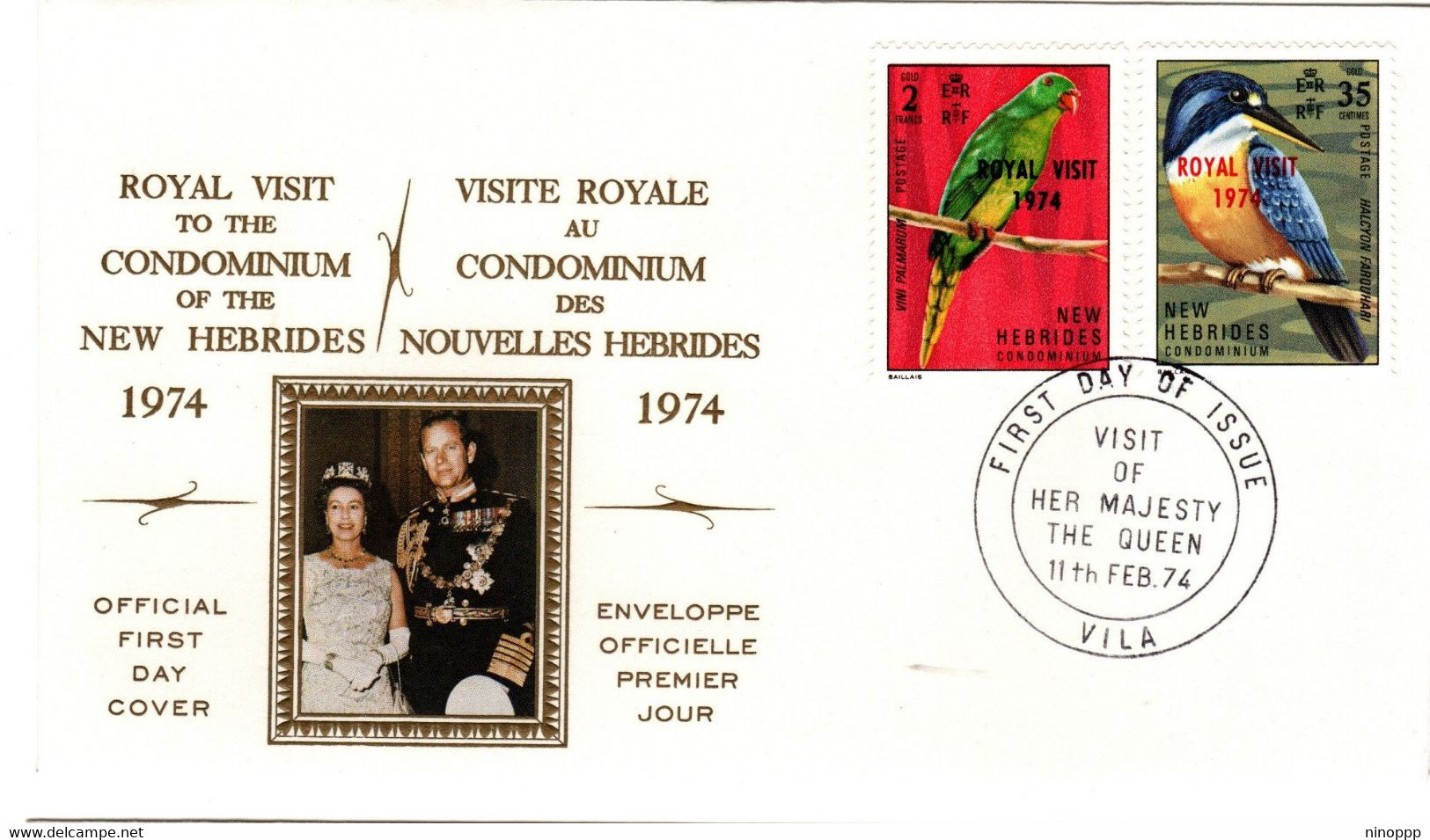 New Hebrides 1974  Royal Visit   First Day Cover - FDC