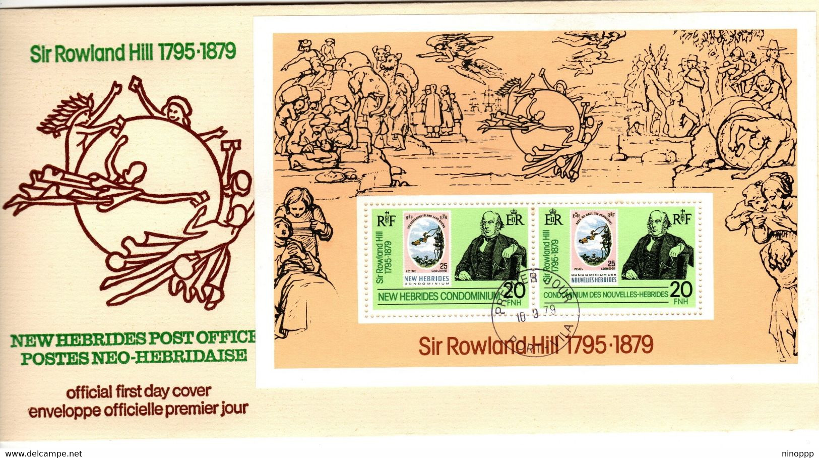 New Hebrides 1979 Rowland Hill Miniature Sheet  First Day Cover - FDC