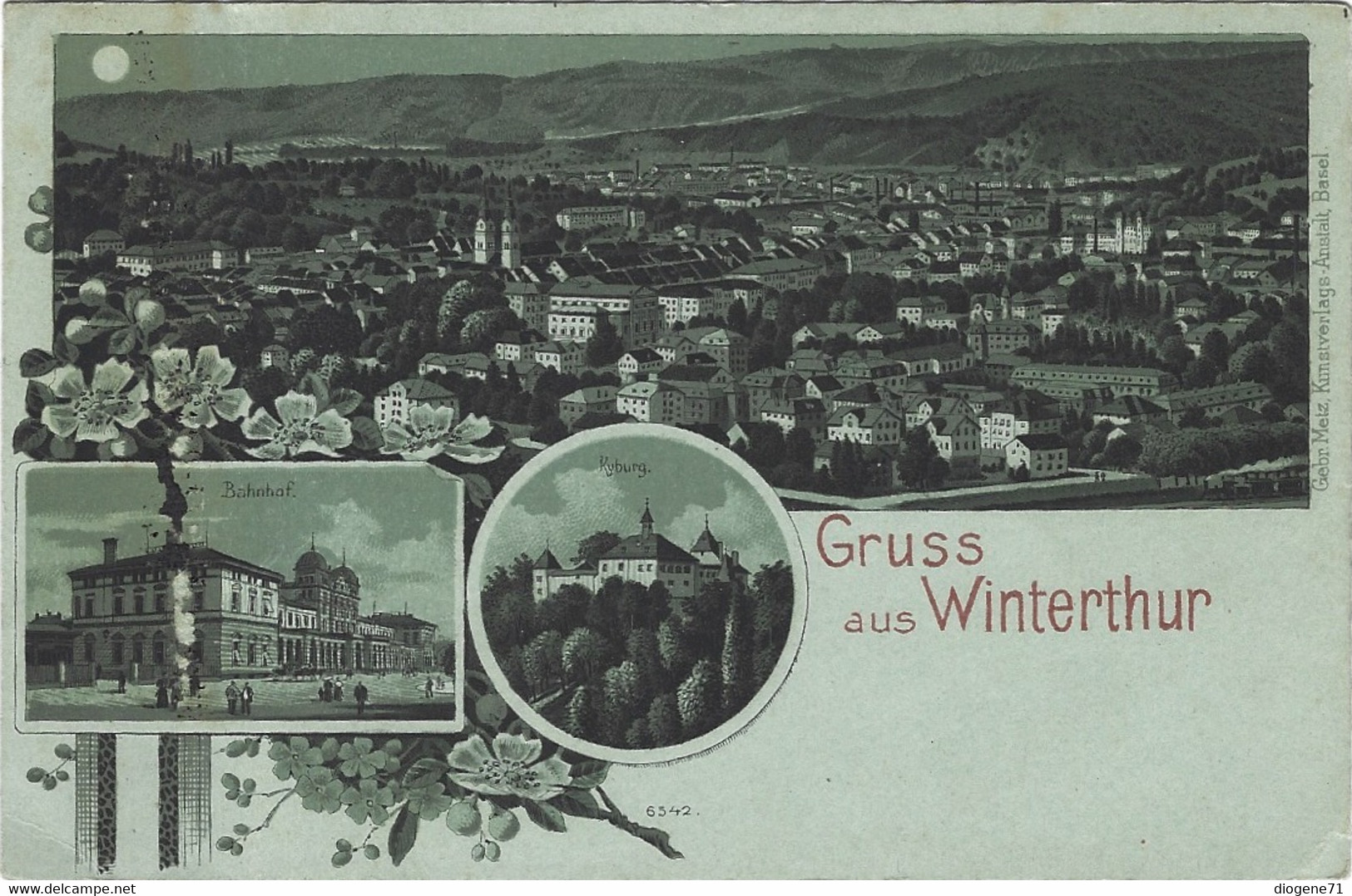 Gruss Aus Winterthur Mondscheinkarte - Winterthur