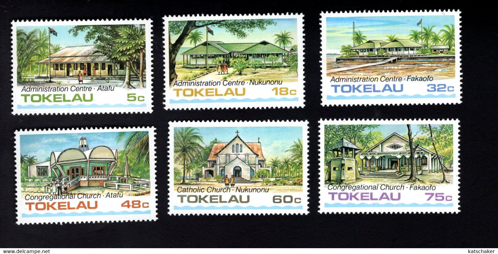 1653849830 1985 SCOTT  120 125 POSTFRIS (XX) MINT NEVER HINGED  - PUBLIC BUILDINGS AND CHURCHES - Tokelau