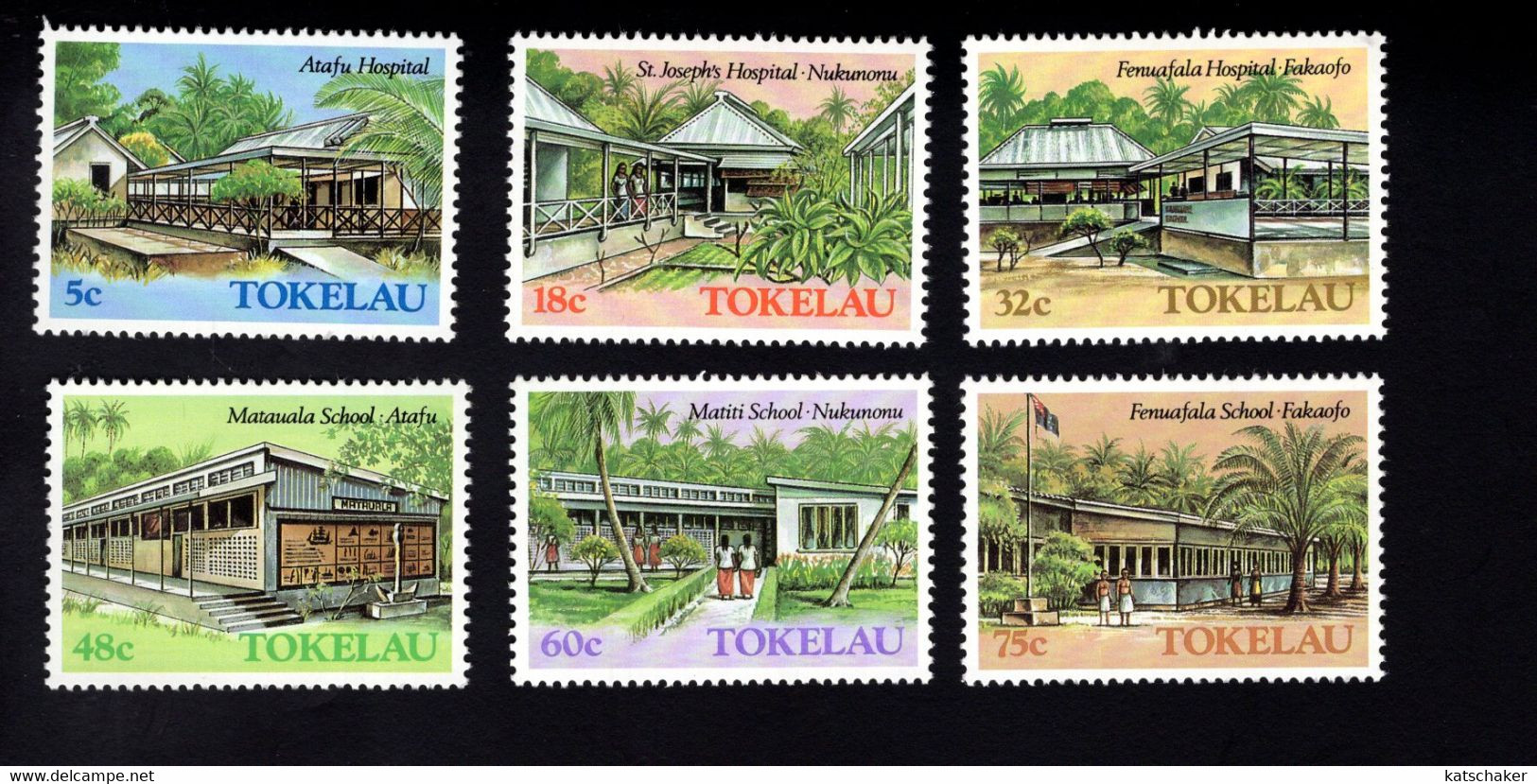 1653850796 1986 SCOTT  126 131 POSTFRIS (XX) MINT NEVER HINGED  - HOSPITALS AND SCHOOLS - Tokelau