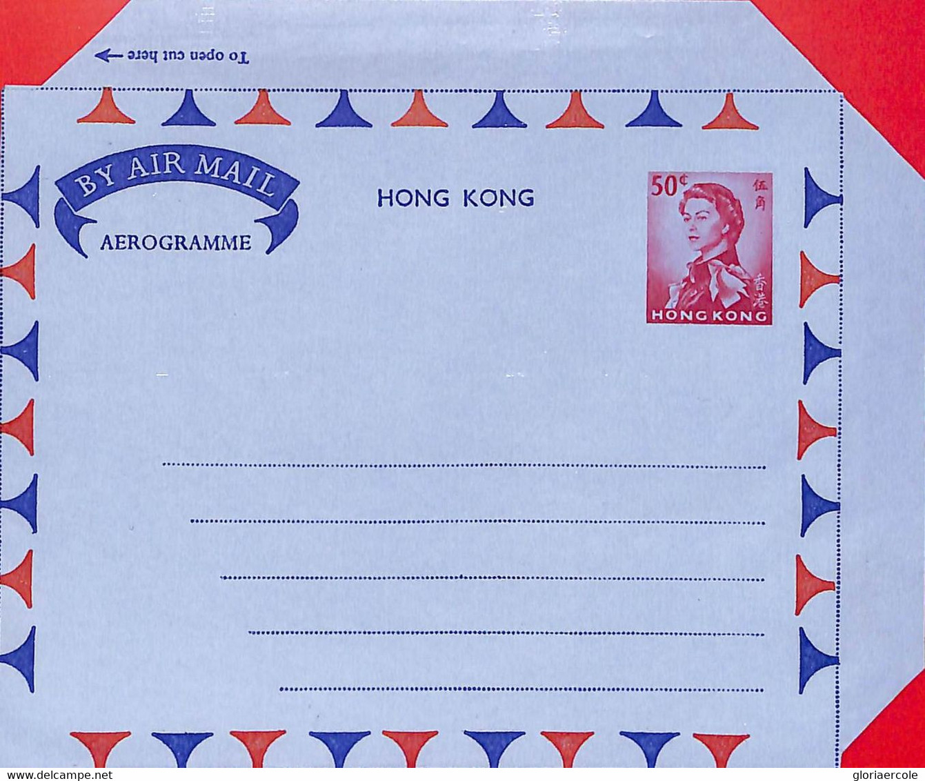 Aa6790 - HONG KONG - POSTAL HISTORY - Stationery AEROGRAMME   - 50 Cents - Interi Postali
