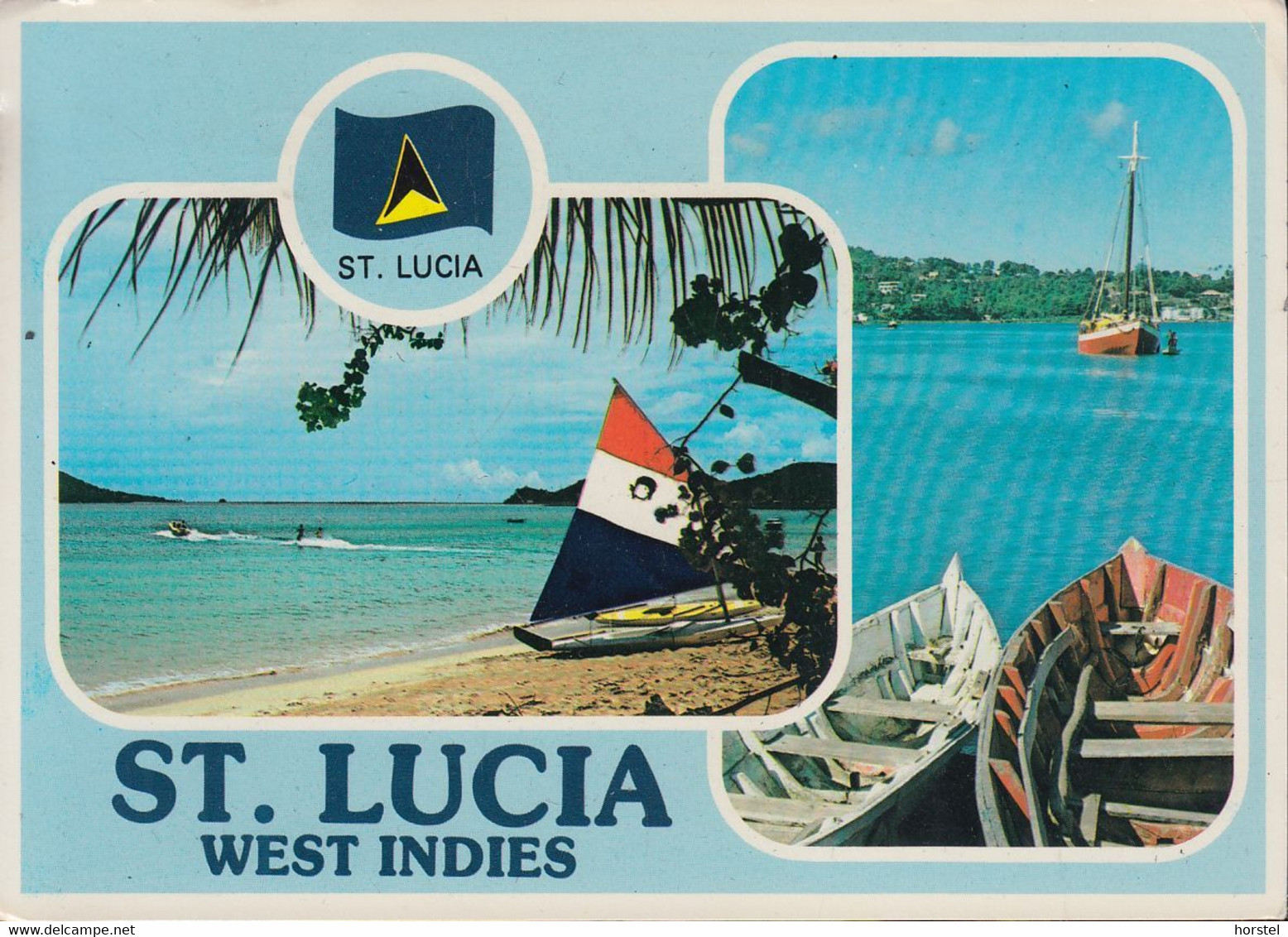 St. Lucia - Views - Beach - Surfer - 3x Nice Stamps - Saint Lucia