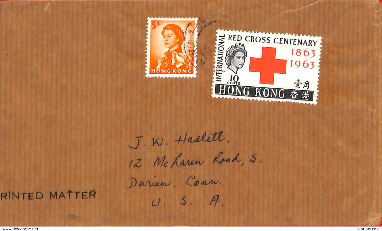 Aa6803 - HONG KONG - POSTAL HISTORY - AIRMAIL COVER  To The USA 1960's RED CROSS - Brieven En Documenten