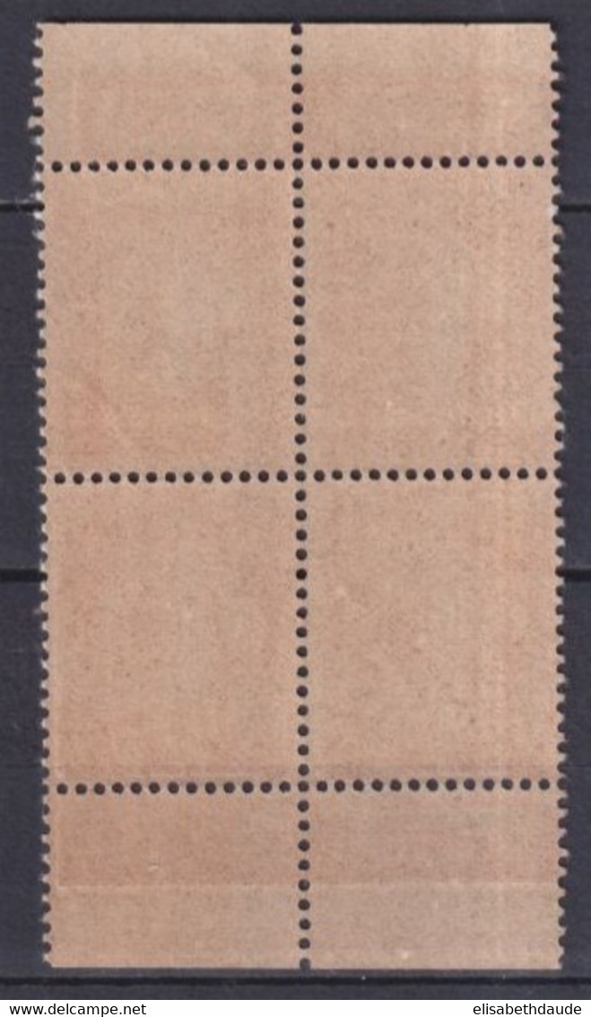 1924 - SEMEUSE BANDE PUB EVIAN / CACHAT ! - YVERT N° 194b BLOC De 4 ! ** MNH ! - Unused Stamps