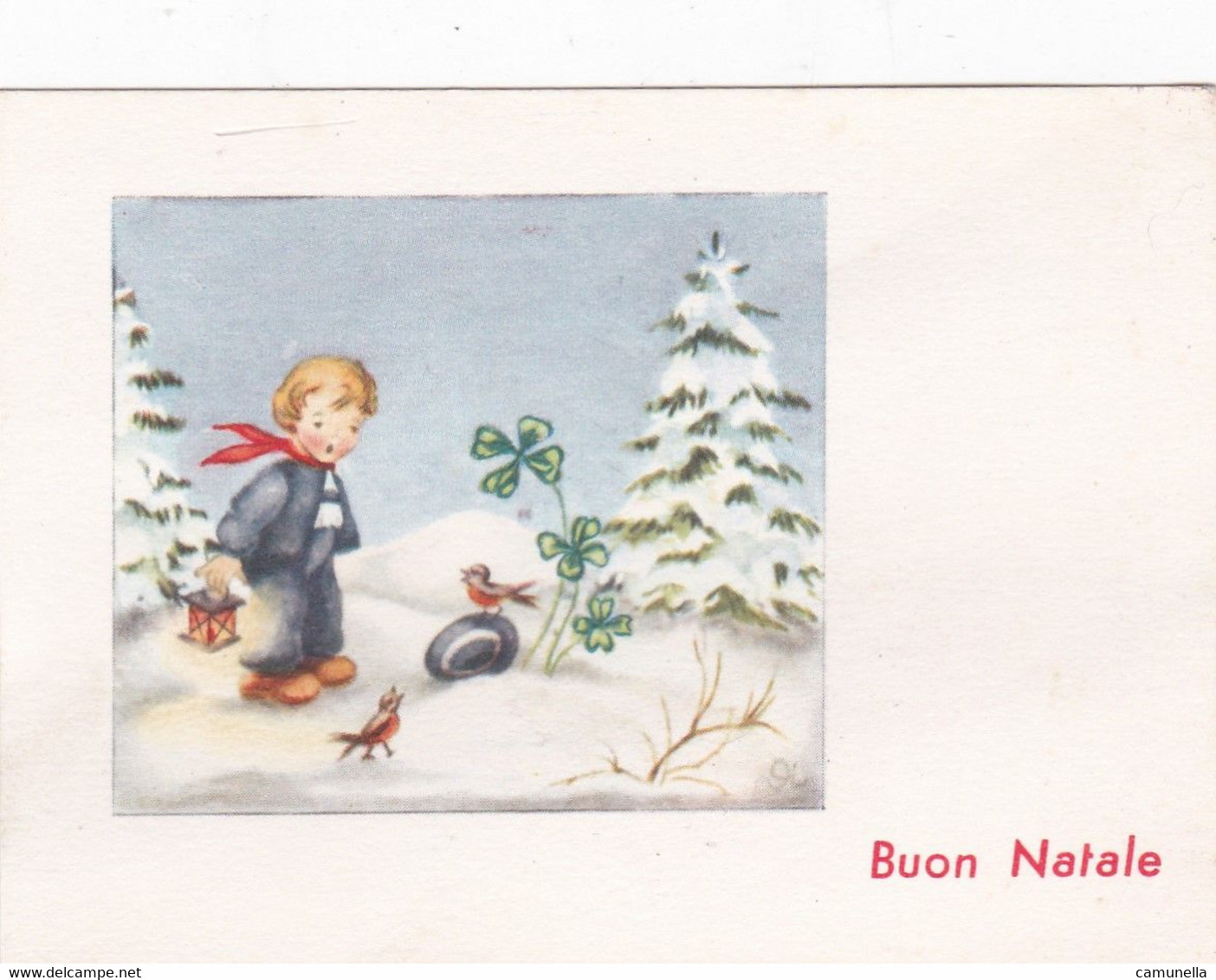 Biglietti D'auguri Vintage -NATALE -non Scritto Cartoncino Formato Piccolo - Other & Unclassified