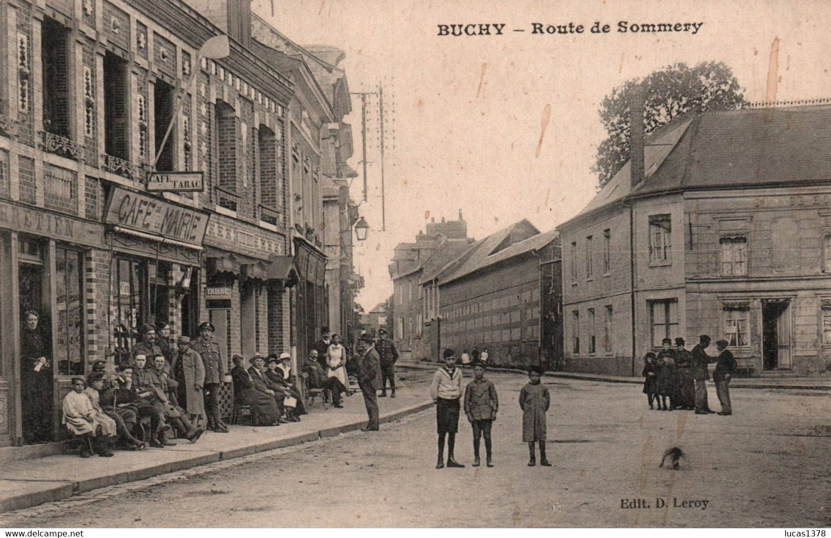 76 /BUCHY / ROUTE DE SOMMERY / MAGNIFIQUE PLAN CAFE MAIRIE - Buchy