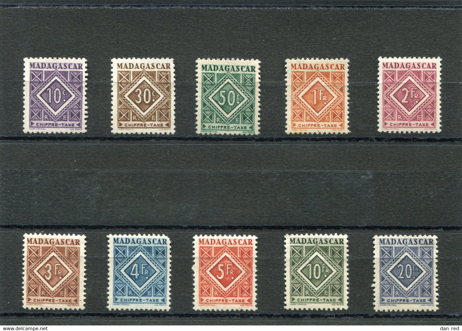 MADAGASCAR  N°  31 A 40 **  Taxe  (Y&T)   (Neuf)  ( Le 33 Est *) - Postage Due