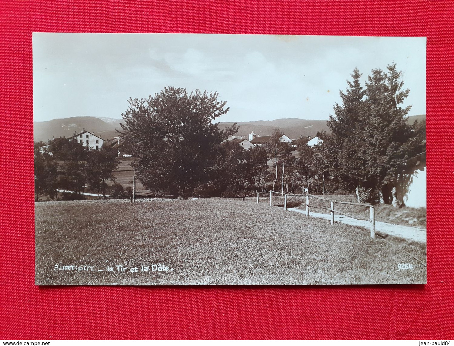 lot 4 cpa BURTIGNY Suisse Le Temple, La route de Rolle, vue générale, Le tir et la Dôle.