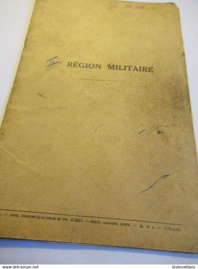 Livret D'itinéraires  Et De Personnes Transportées/IIIéme Région Militaire/6éme Régt   Du Génie/1953              AEC241 - Documents