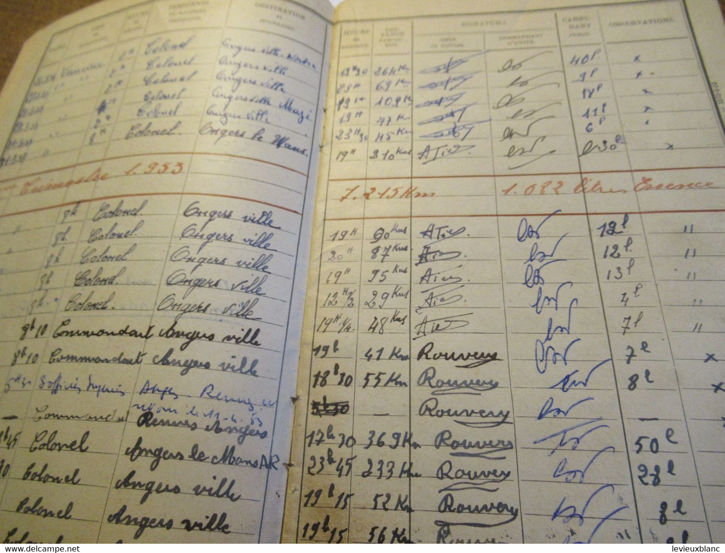 Livret D'itinéraires  Et De Personnes Transportées/IIIéme Région Militaire/6éme Régt   Du Génie/1953              AEC241 - Dokumente