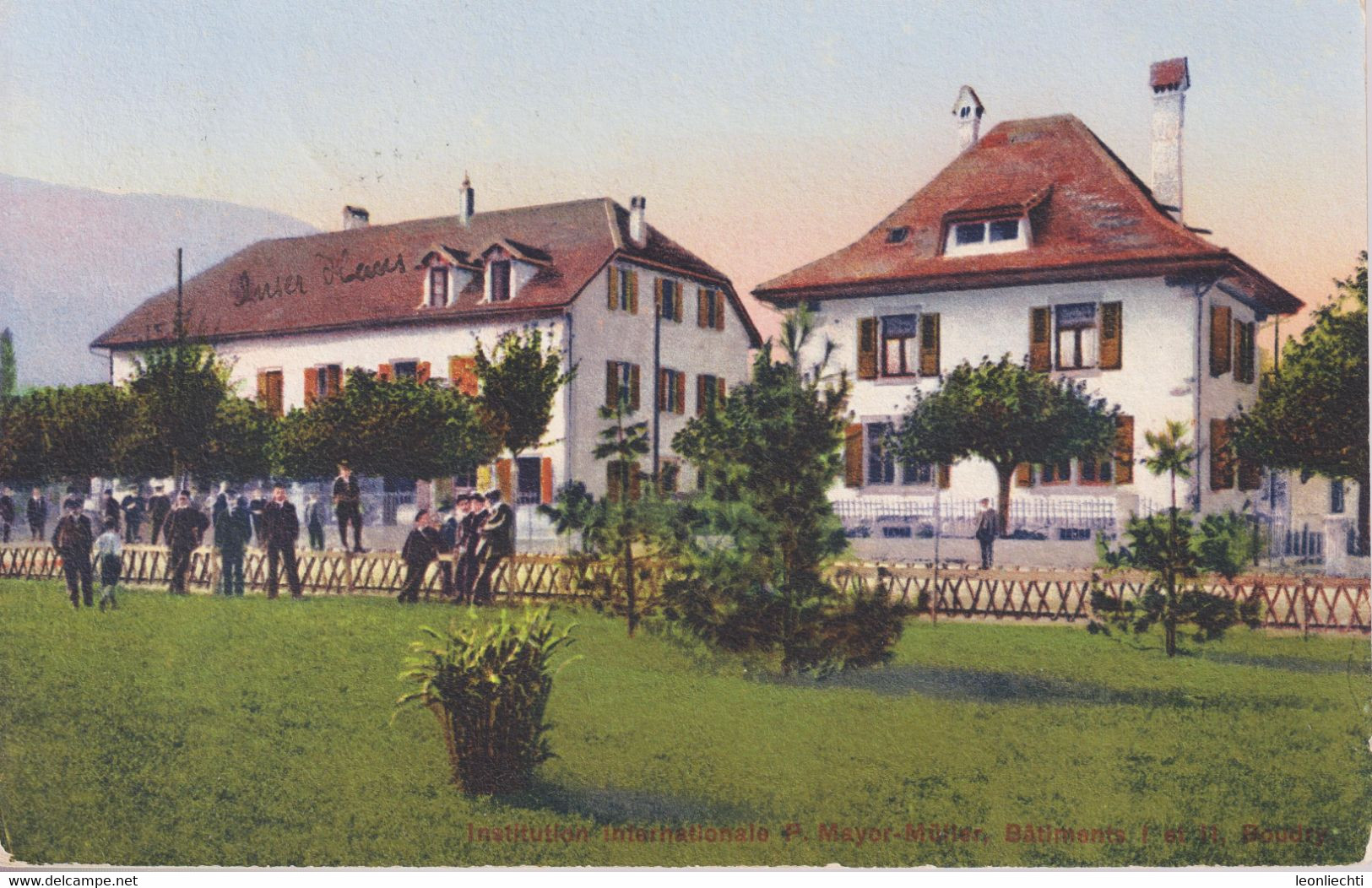 AK: 1924 Institution Internationale P. Mayor-Müller: Bâtiments, Boudry , Gelaufen Boudry Nach Eriz - Alberghi & Ristoranti