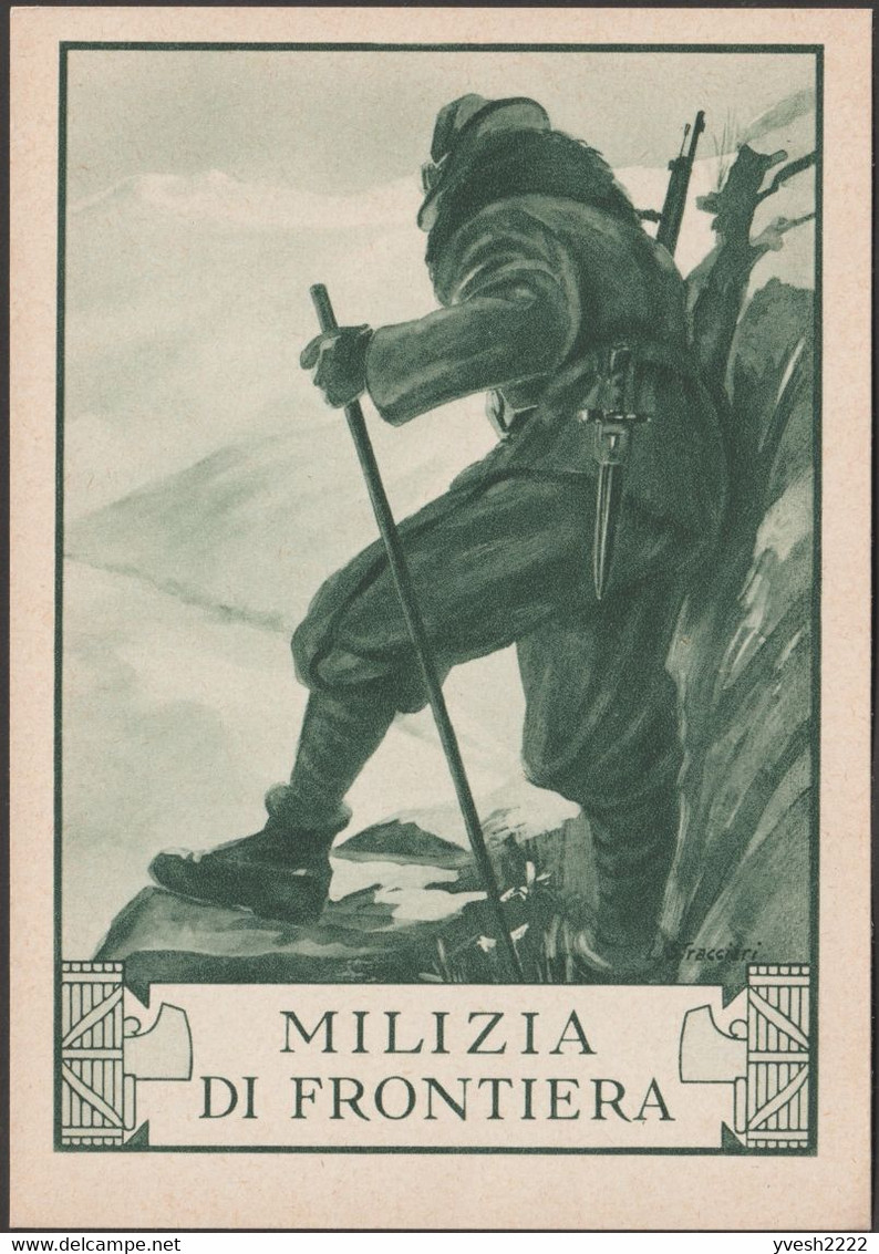 Italie 1932. Entier Postal Au Profit De La Milice Volontaire Pour La Sécurité Nationale, Milice Des Frontières. Alpes - Montagnes