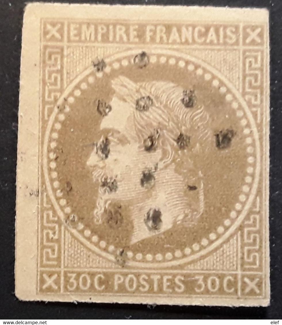 Colonies Générales Type EMPIRE LAURÉ NAPOLEON III, Yvert 9, 30 C Brun Clair FOND LIGNÉ Obl LOSANGE De Points , TB / TTB - Napoléon III