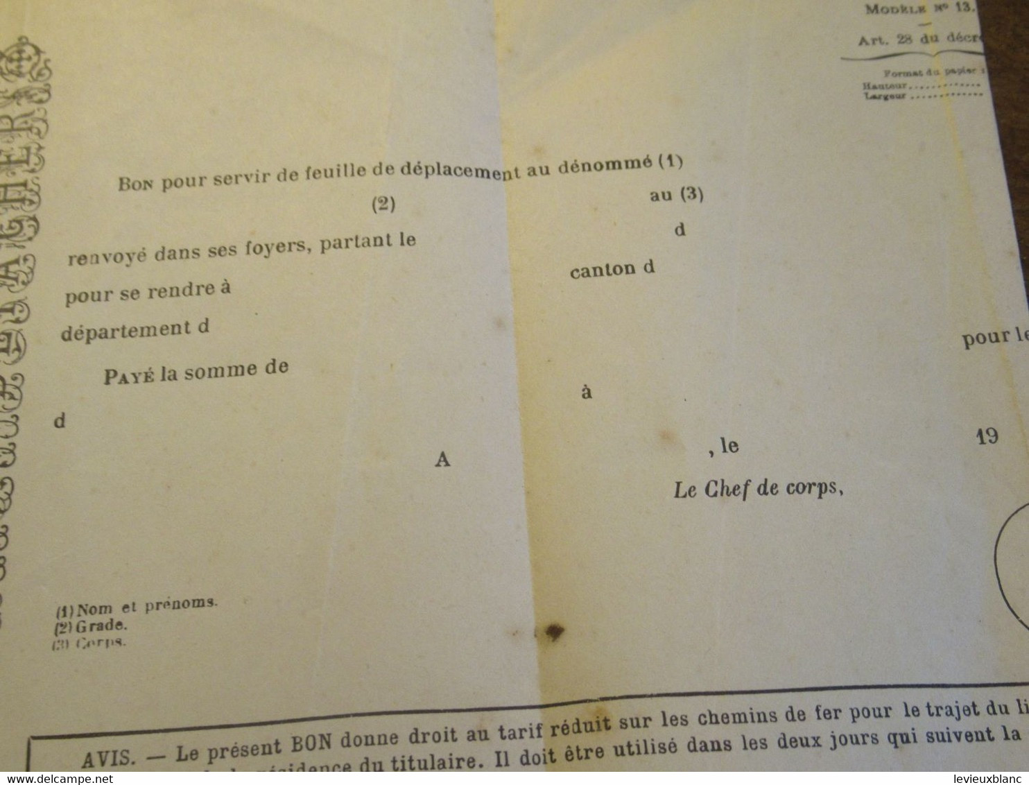 Livret Militaire/Classe 1902/Duplicata/Louis Fouetillon/126éme Régiment d'Infanterie Subdivision BRIVE/1915     POIL2201