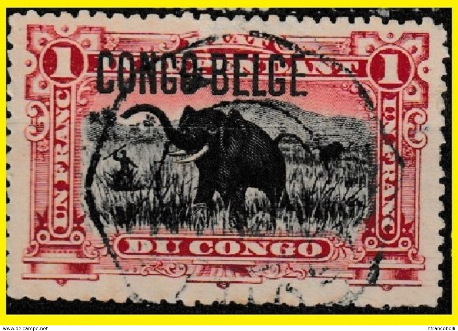 1909 CONGO FREE STATE / ETAT IND. DU CONGO TELEGRAPH (octogonal) CANCEL ON EIC 046 RED ELEPHANT (TYPO TYPE) - Telegramas