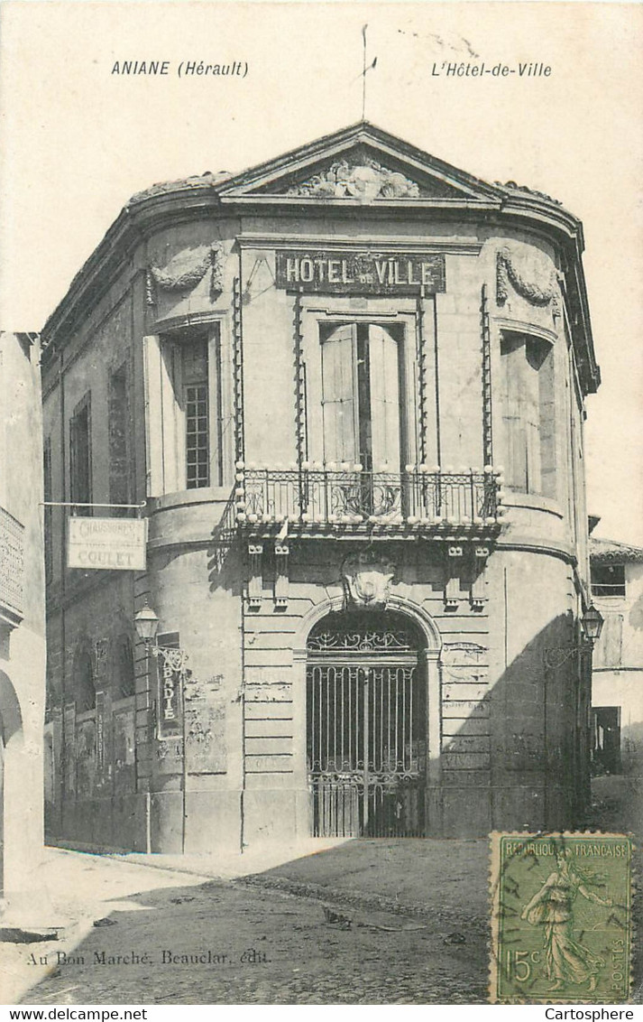 CPA 34 Hérault > Aniane L''Hotel De Ville - Aniane