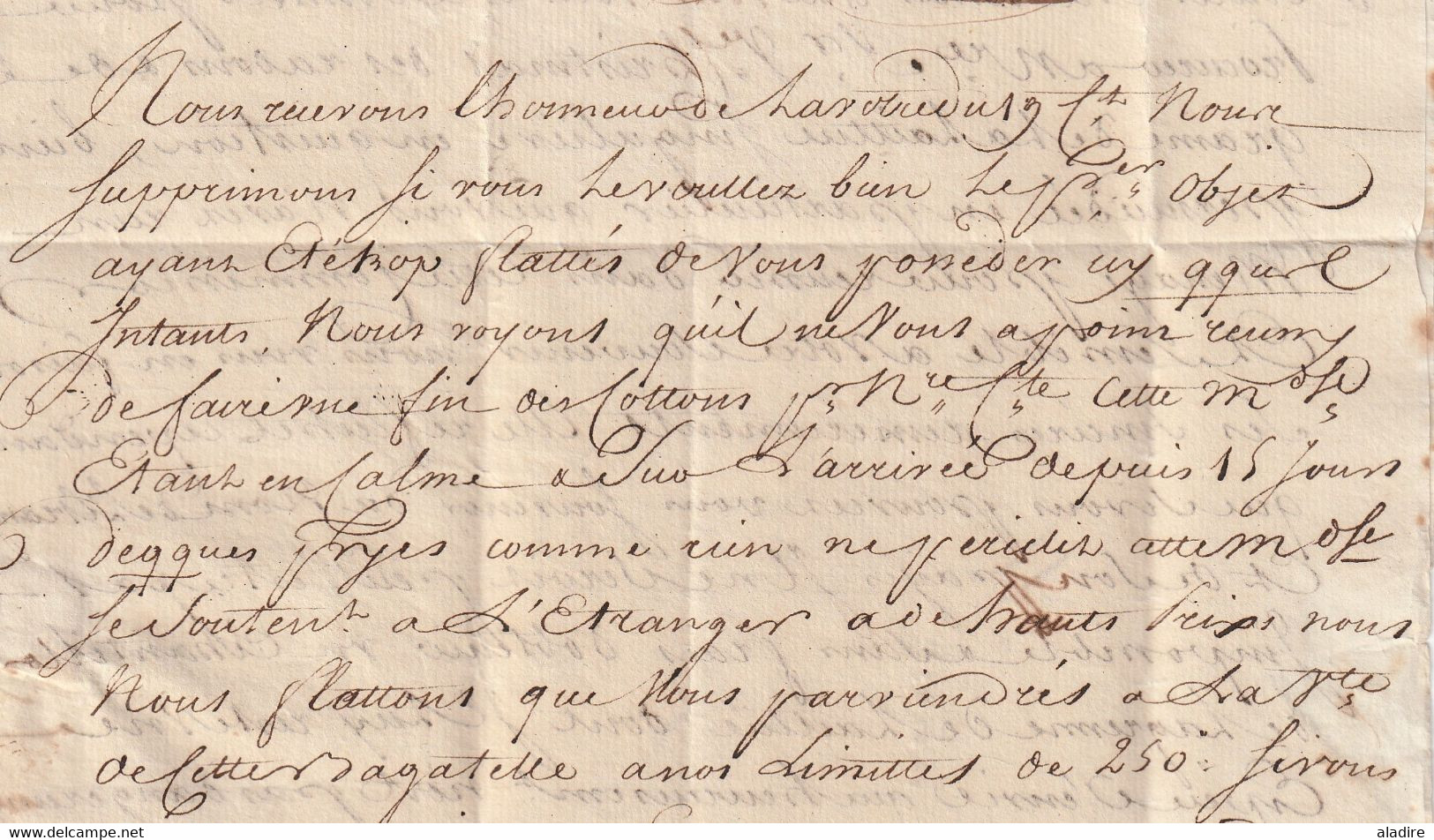 1763 - Marque postale HAVRE courbe sur Lettre pliée avec correspondance de 2 pages vers ROUEN - Louis XV