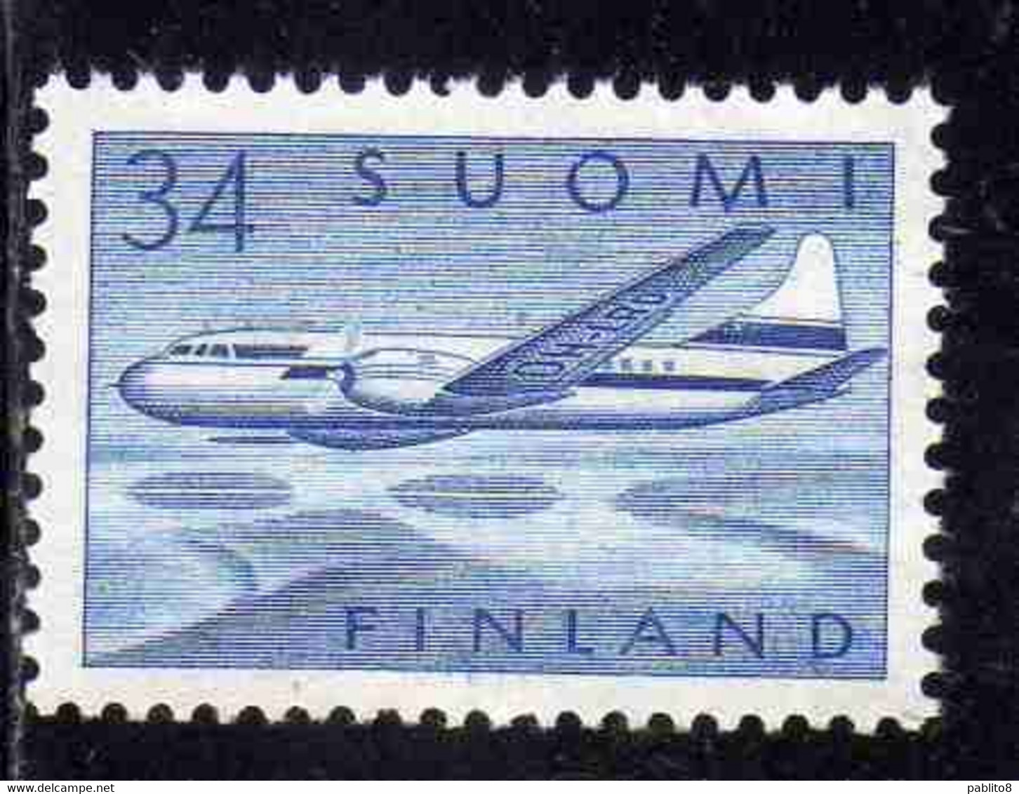 SUOMI FINLAND FINLANDIA FINLANDE 1958 AIR POST MAIL AIRMAIL CONVAIR OVER LAKES 34m MNH - Ungebraucht