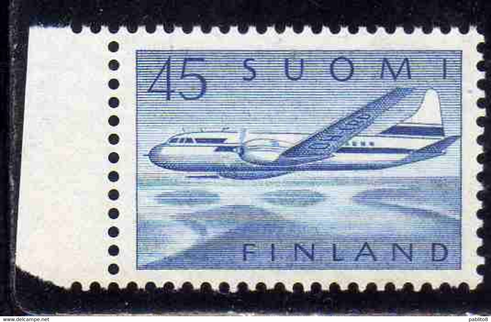 SUOMI FINLAND FINLANDIA FINLANDE 1958 AIR POST MAIL AIRMAIL CONVAIR OVER LAKES 34m MNH - Unused Stamps