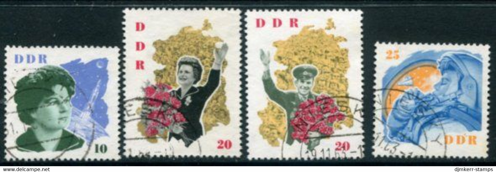 DDR / E. GERMANY 1963 Visit Of Soviet Astronauts Used.  Michel  993-96 - Used Stamps