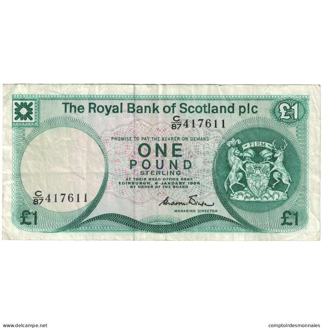 Billet, Écosse, 1 Pound, 1984, 1984-01-04, KM:341b, TTB - 1 Pound