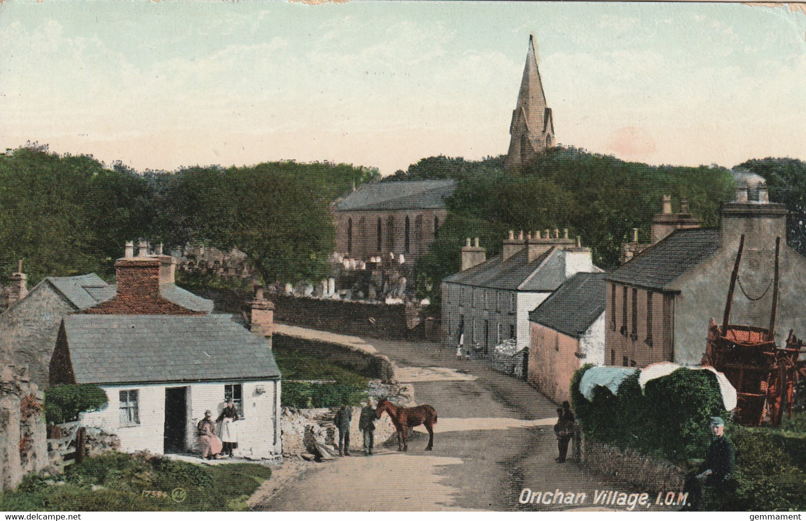 ONCHAN VILLAGE . PORT ERIN SINGLE CIRCLE POSTMARK - Isle Of Man