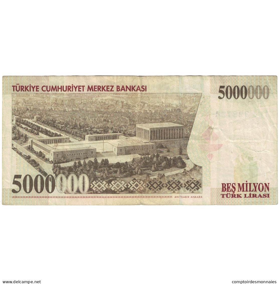 Billet, Turquie, 5,000,000 Lira, 1997, 1997, KM:210, TTB - Turquie