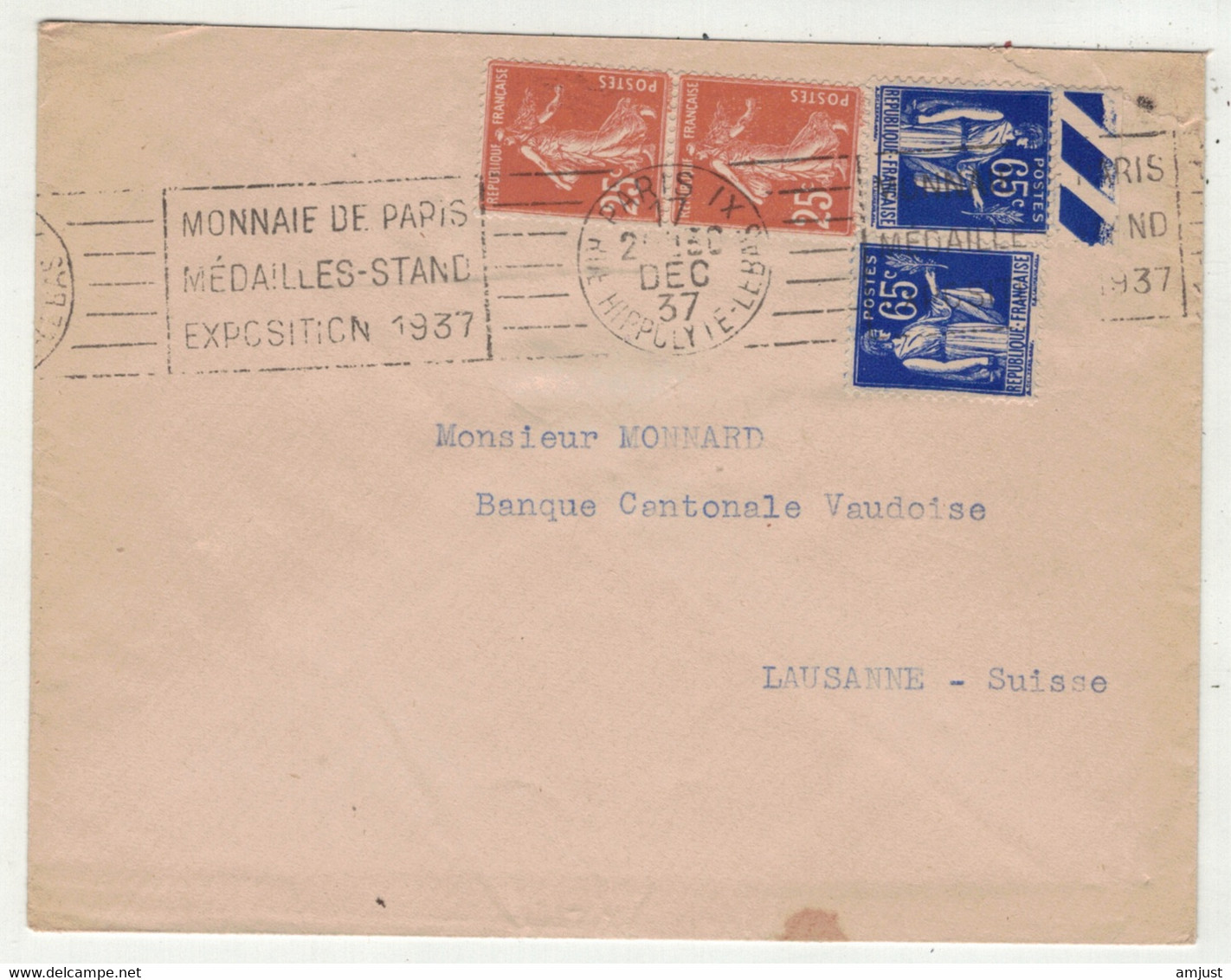 France // 1900-1945 // Lettre Censurée Pour La Suisse - Covers & Documents