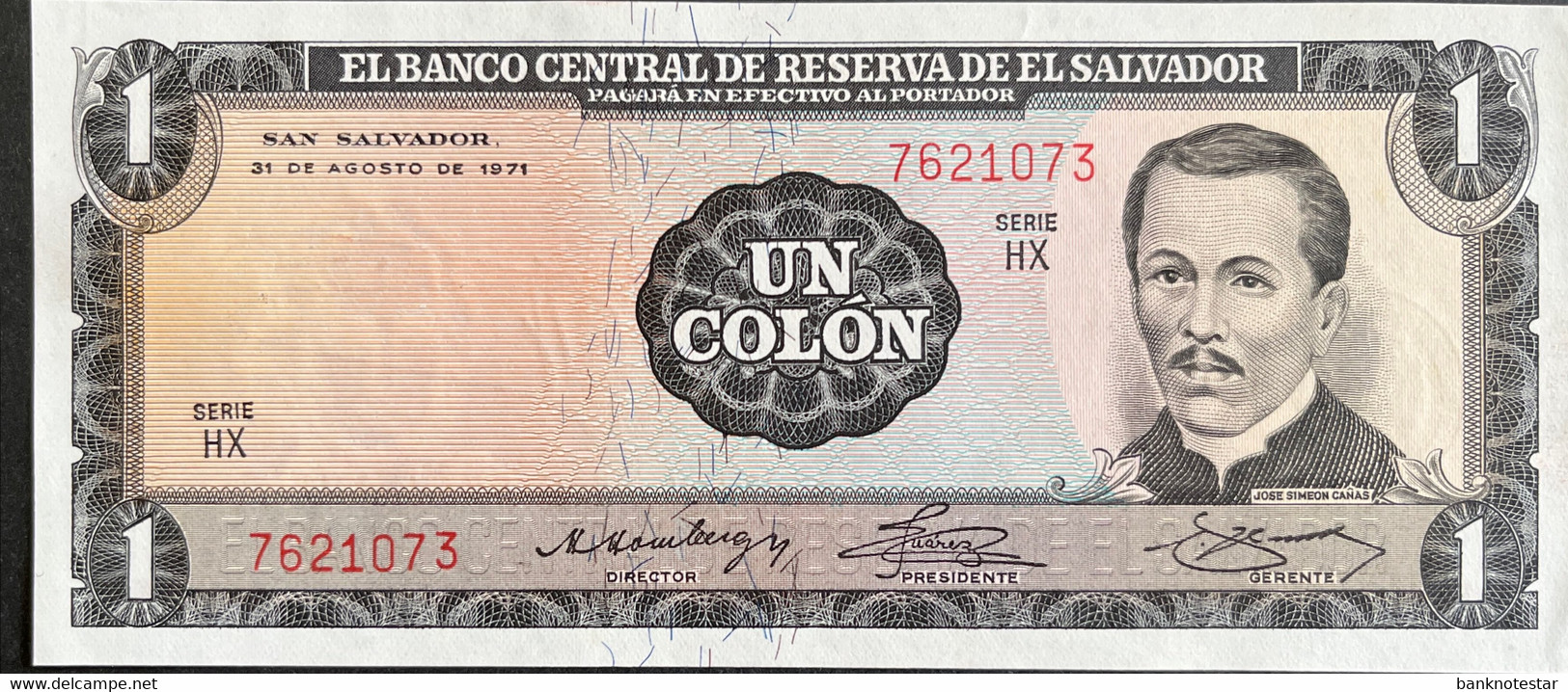 El Salvador 1 Colon, P-115 (31.08.1971/08.07.1974) - UNC - Salvador