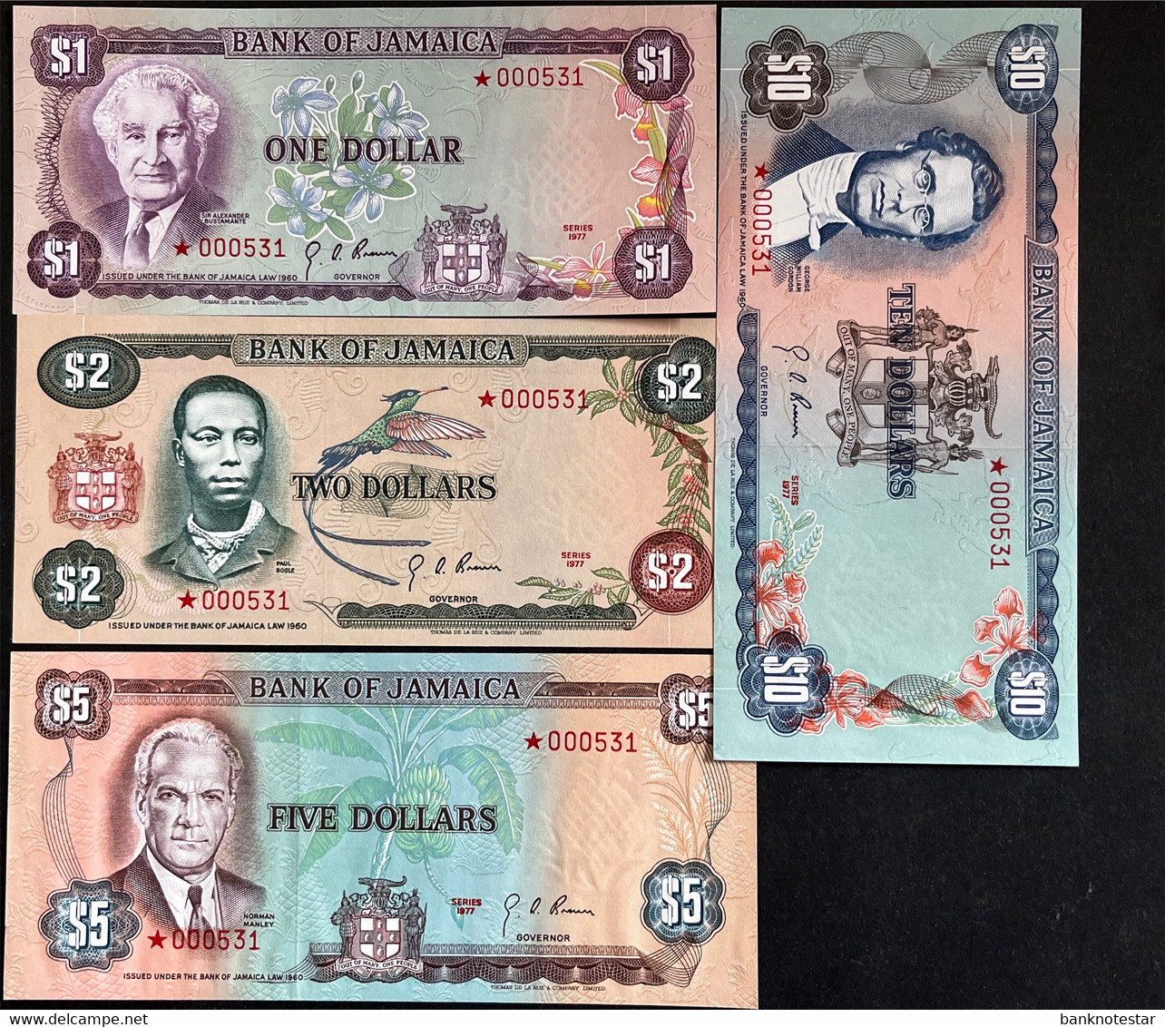 Jamaica 1-10 Dollars, P-CS2 (1977) - UNC - 000531 - Jamaique