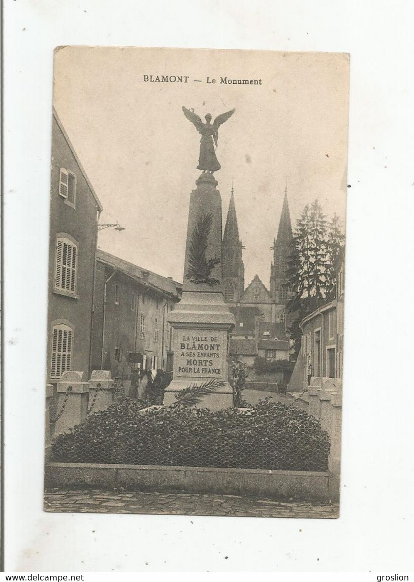 BLAMONT LE MONUMENT AUX MORTS 1924 - Blamont