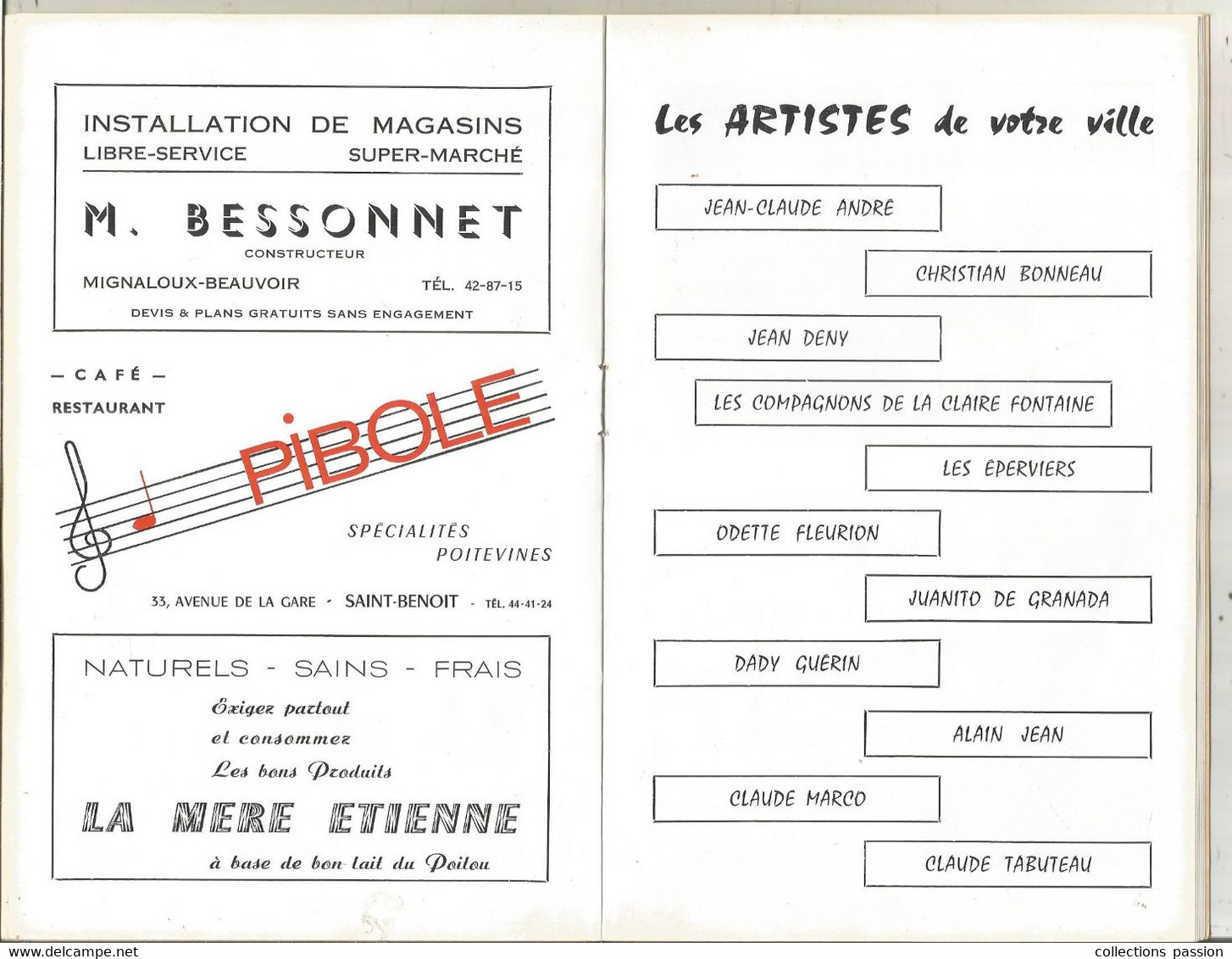 programme, 1947-1967, 20 ans de chansons, théatre de POITIERS ,1968,34 pages, 9 scans, frais fr 4.50 e
