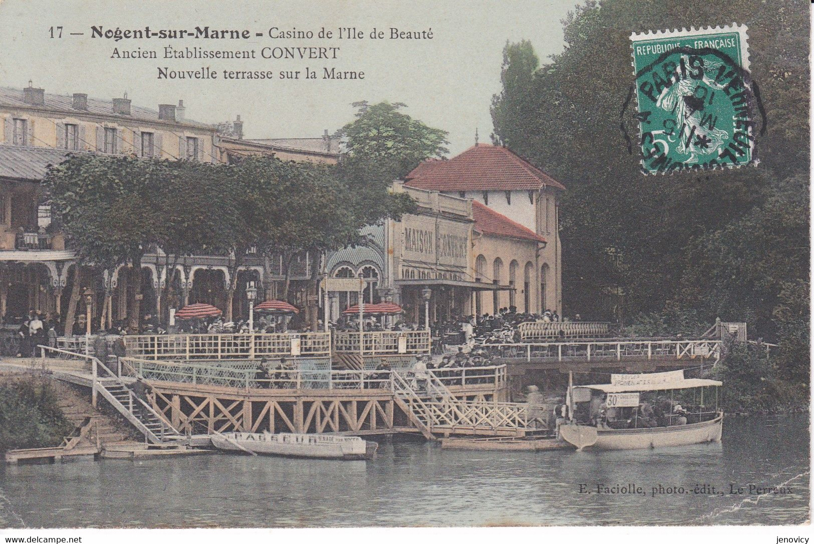 NOGENT SUR MARNE CASINO ILE DE BEAUTE ANCIEN ETS CONVERT NOUVELLE TERRASSE SUR LA MARNE ,COULEUR REF VEZ77603 - Casinos