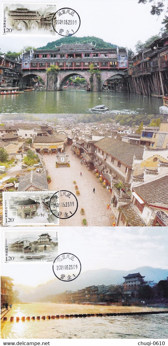 China Maximum Card,2009-9 The Old Town Of Phoenix，3 Pcs - Cartes-maximum