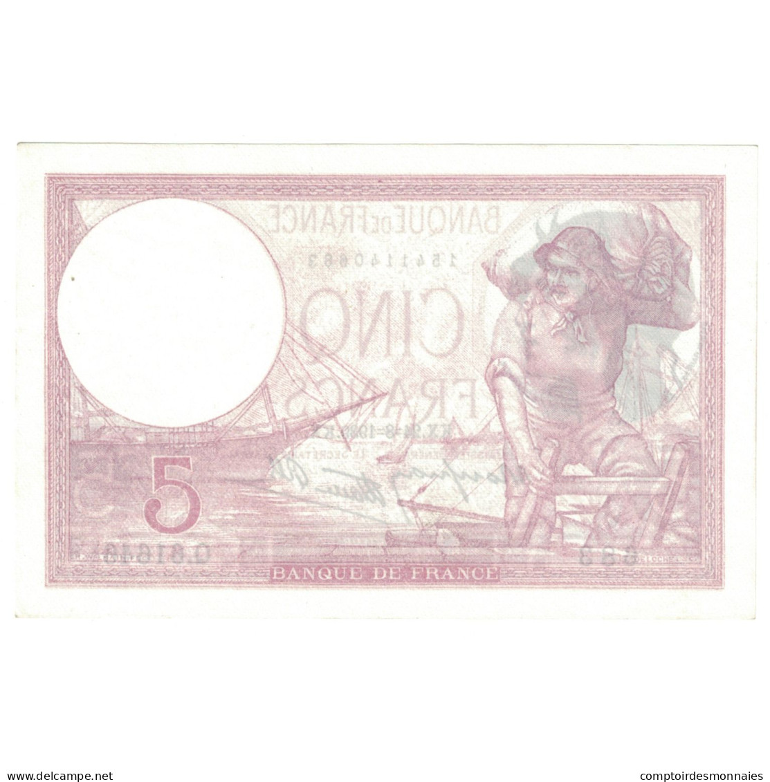 France, 5 Francs, Violet, 1939, Q.61646, SPL+, Fayette:04.07, KM:83 - 5 F 1917-1940 ''Violet''