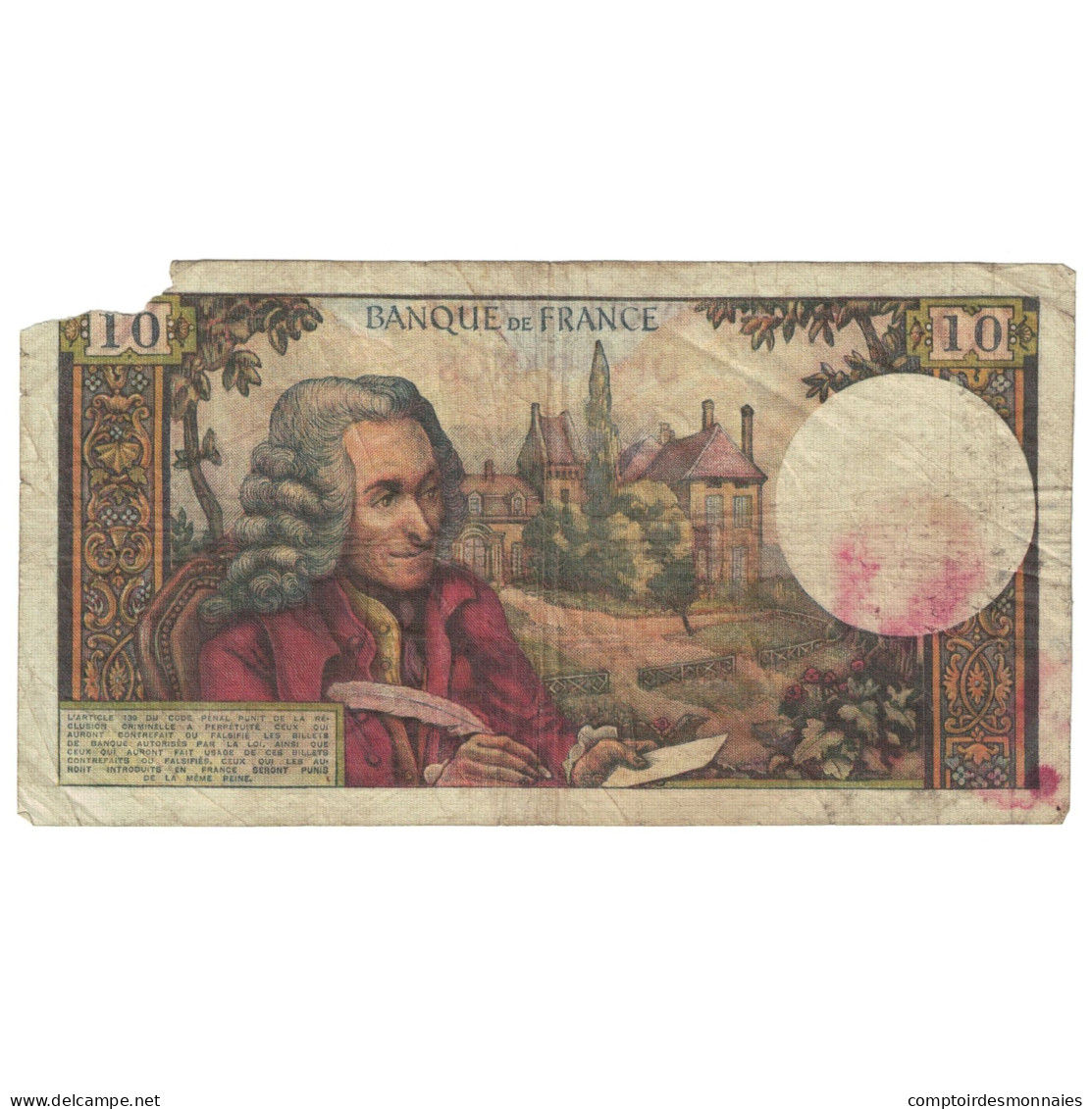 France, 10 Francs, Voltaire, 1965, X.172, AB, Fayette:62.16, KM:147a - 10 F 1963-1973 ''Voltaire''