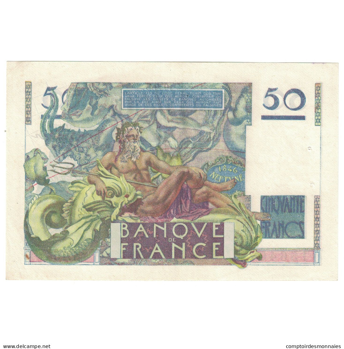 France, 50 Francs, Le Verrier, 1950, N.154, SUP+, Fayette:20.15, KM:127c - 50 F 1946-1951 ''Le Verrier''